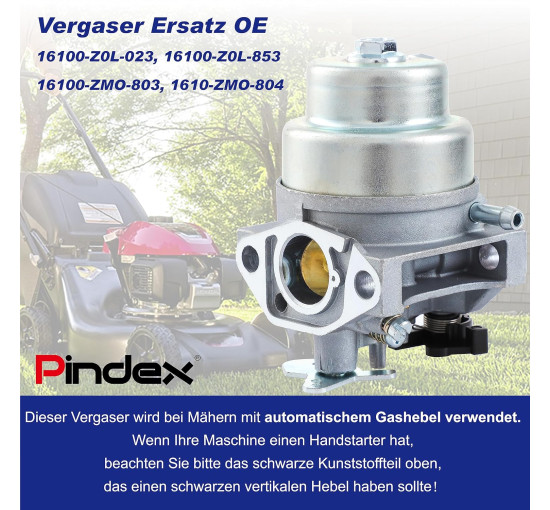 Карбюратор Pindex для двигателей Honda GCV135-GCV190 и GC160 (6046)