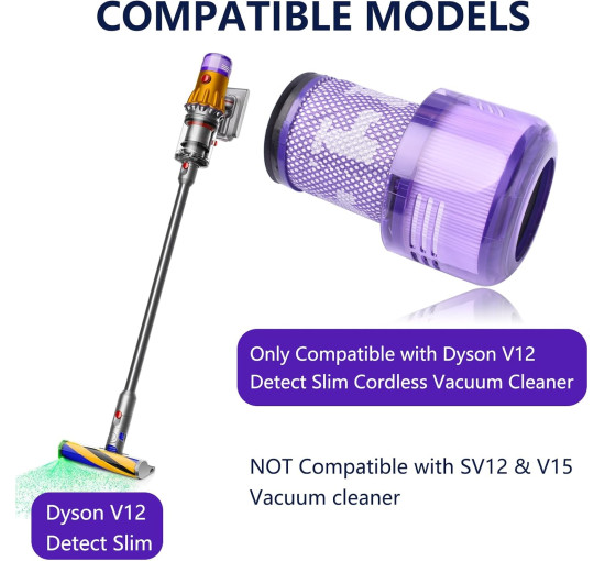 Комплект из 2 HEPA-фильтов Avken совместим с пылесосами Dyson V12 Detect Slim (6054)