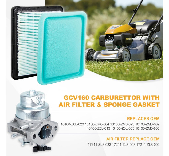 Комплект карбюратора Pindex для газонокосарки Honda GCV160 з фільтром (6041)