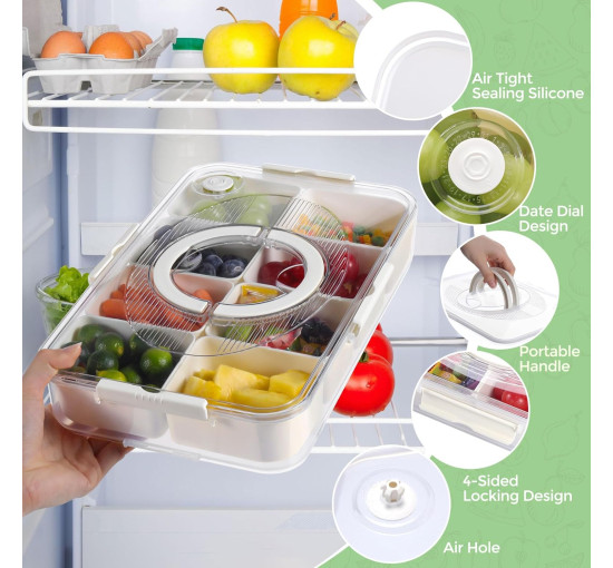 Контейнер для закусок Luxear с 8 отделениями (6057)