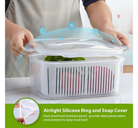 Контейнеры LUXEAR для хранения продуктов с крышкой и дуршлагом набор из 5 шт (6055)