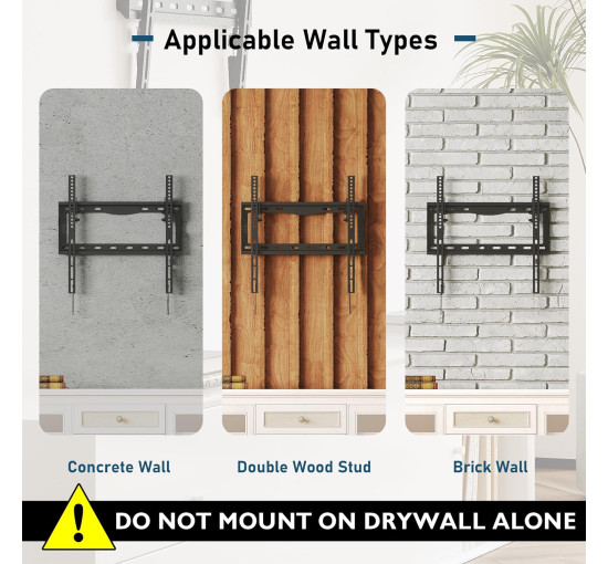 Кронштейн BONTEC для настенного крепления телевизора с диагональю 26-65 дюймов (6096)