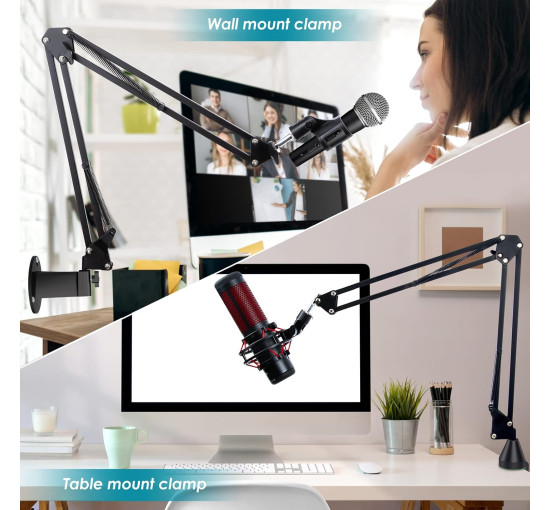 Кронштейн для микрофона YOUSHARES совместим с Blue Yeti/HyperX QuadCast черный (6015)