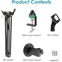 Мікрофонна стійка YOUSHARES сумісний із Blue Yeti/HyperX QuadCast чорний (6015)