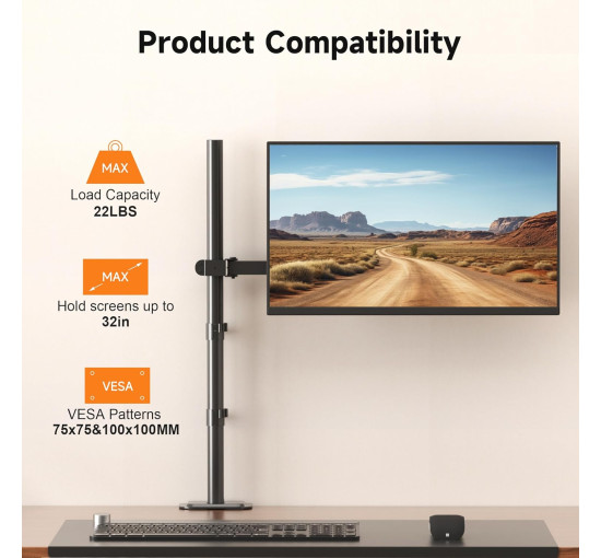 Кронштейн-підставка Bracwiser для монітора та комп'ютерних екранів 31,5 дюйма заввишки (6026)