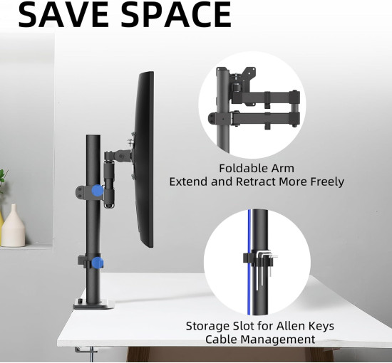 Кронштейн-подставка Bracwiser для монитора и компьютерных экранов 16 дюйма высотой (6027)