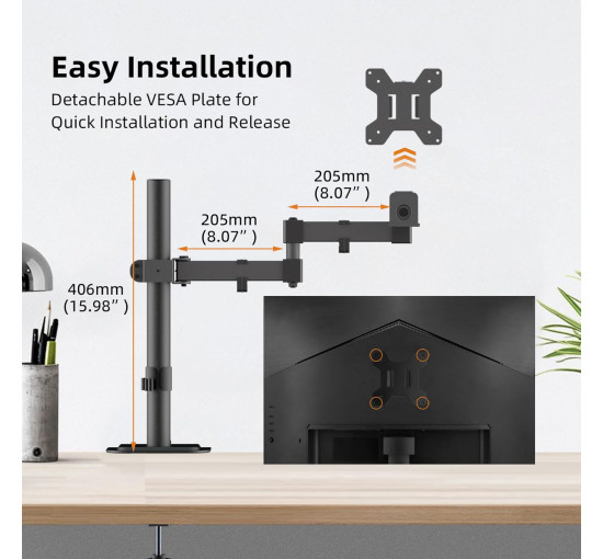 Кронштейн-подставка Bracwiser для монитора и компьютерных экранов 16 дюйма высотой (6027)