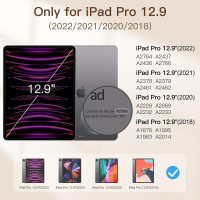 Магнітний чохол JETech для iPad Pro 12,9 дюймів чорний (6049)