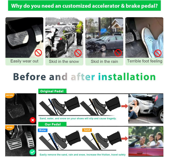 Накладки GAFAT на педали акселератора и тормоза для MG ZS/MG HS/MG 5/MG Marvel R (6074)