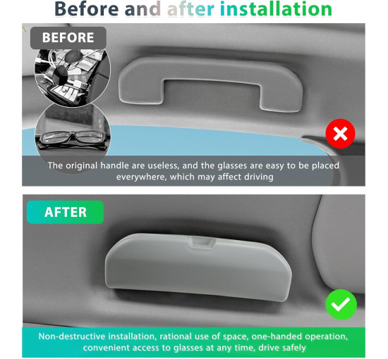 Органайзер GAFAT для хранения очков совместим с Peugeot 308 508 SW GT Hybrid 2014-2025 серый (6101)