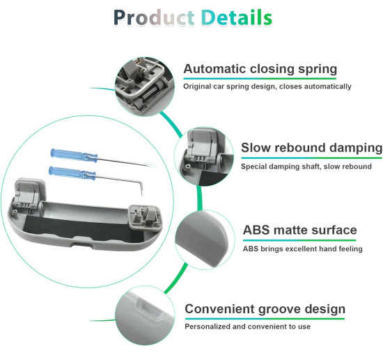 Органайзер GAFAT для хранения очков совместим с Peugeot 308 508 SW GT Hybrid 2014-2025 серый (6101)