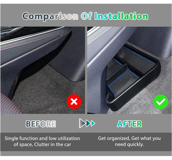 Органайзер GAFAT для нижньої частини центральної консолі для Volkswagen VW ID.4 синій (6086)