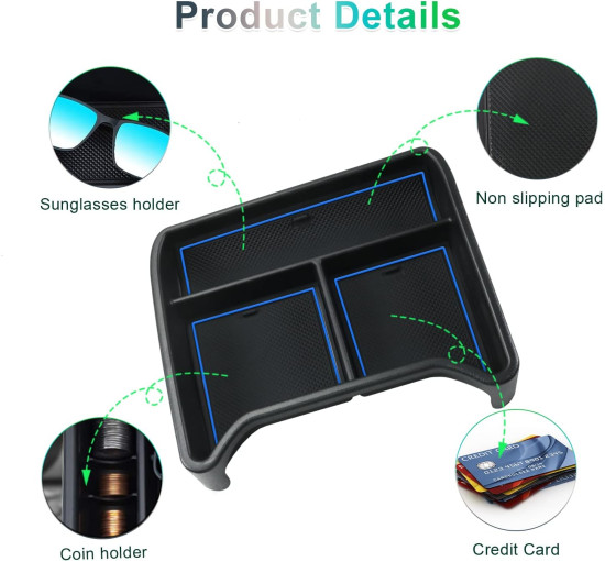 Органайзер GAFAT для нижньої частини центральної консолі для Volkswagen VW ID.4 синій (6086)