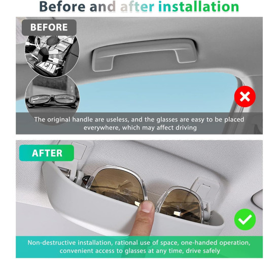 Органайзер GAFAT для сонцезахисних окулярів сумісний з Audi A3 A4 A5 A6 Q3 Q5 Q7 сірий (6095)