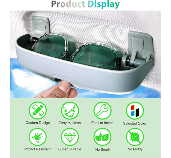 Органайзер GAFAT для сонцезахисних окулярів сумісний з Audi A3 A4 A5 A6 Q3 Q5 Q7 сірий (6095)