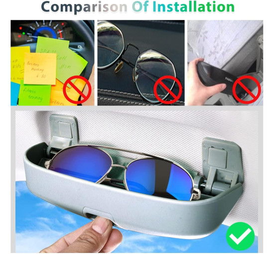 Органайзер GAFAT для сонцезахисних окулярів сумісний з Audi A3 A4 A5 A6 Q3 Q5 Q7 сірий (6095)