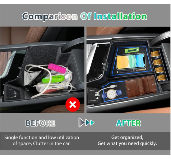 Органайзер GAFAT для центральної консолі Volvo XC60 XC90 V60 S60 V90 S90 2017-2024 синій (6085)