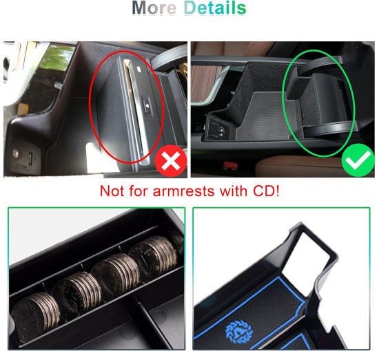 Органайзер GAFAT для центральної консолі Volvo XC60 XC90 V60 S60 V90 S90 2017-2024 синій (6085)