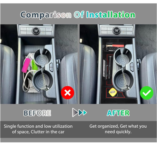 Органайзер GAFAT рядом с подстаканником совместимо с Hyundai Kona SX2 2024 2025 2026 красный (6102)