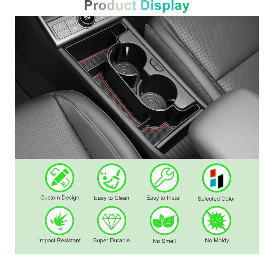 Органайзер GAFAT рядом с подстаканником совместимо с Hyundai Kona SX2 2024 2025 2026 красный (6102)