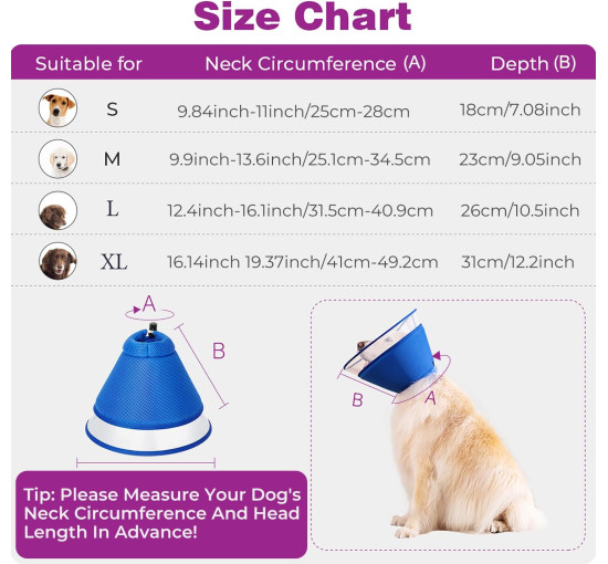 Нашийники для відновлення собак після операції розмір M, L синій (6092)