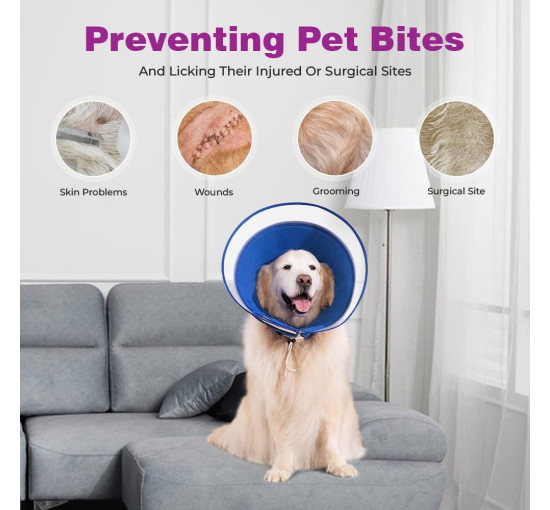 Нашийники для відновлення собак після операції розмір M, L синій (6092)