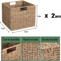 Плетений кошик DINGTAI 30 x 30 x 26 см набір з 2 штук (6071)