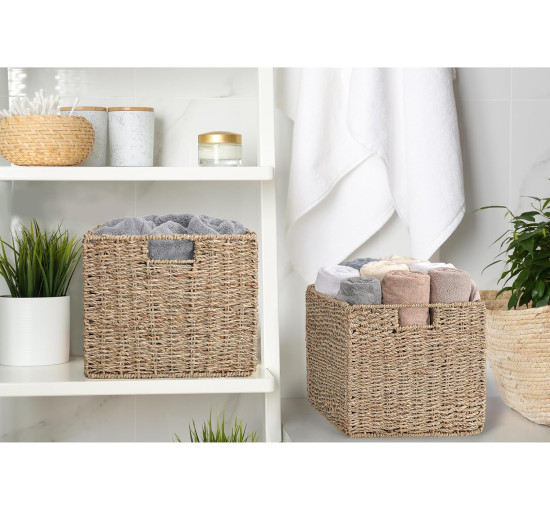 Плетеная корзина DINGTAI 30 x 30 x 26 см набор из 2 штук (6071)