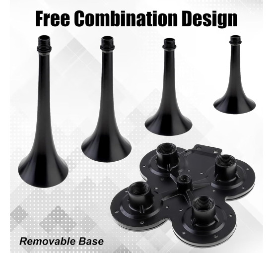 Пневматический звуковой сигнал Kensbro 12 В/24 В 150 дБ черный (6014)