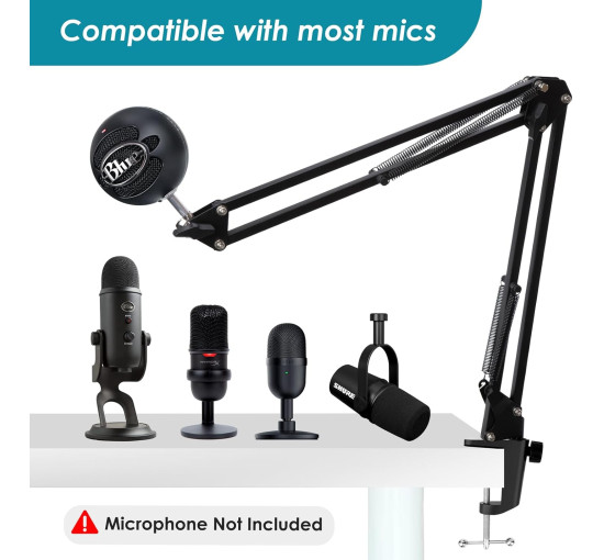 Подставка для микрофона YOUSHARES совместимс HyperX QuadCast Boom Arm черный (6018)