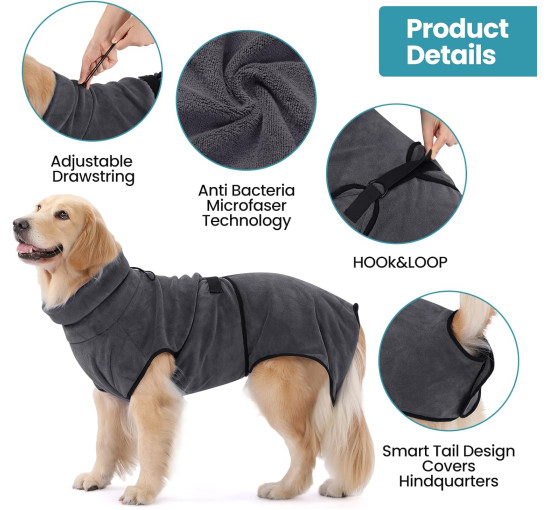 Рушник для сушіння собак HAPPY HACHI розмір М сірий (6028)