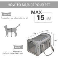 Портативная мягкая переноска для домашних животных серый (6097)