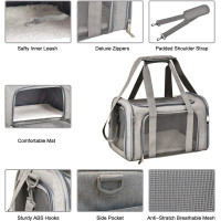 Портативна м'яка переноска для домашніх тварин сірий (6097)