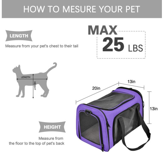 Портативная мягкая переноска для домашних животных синий (6098)