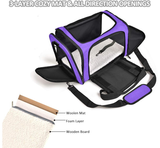 Портативная мягкая переноска для домашних животных синий (6098)