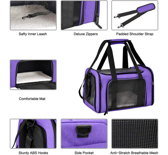 Портативная мягкая переноска для домашних животных синий (6098)