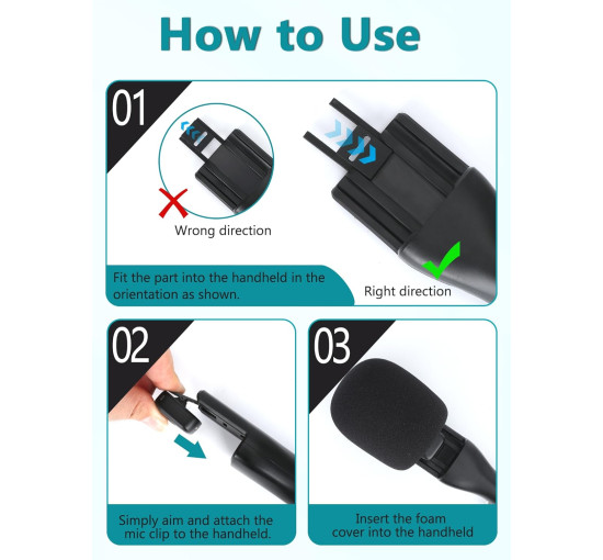 Ручка для петличного микрофона YOUSHARES совместима с DJI Mini черный (6016)