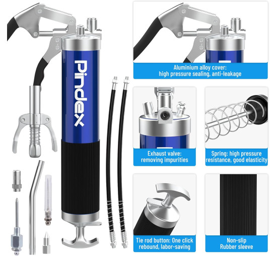 Ручной насос для смазки Pindex с муфтой синий (6030)