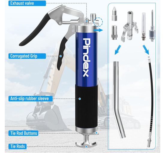 Ручной насос для смазки Pindex с муфтой синий (6030)