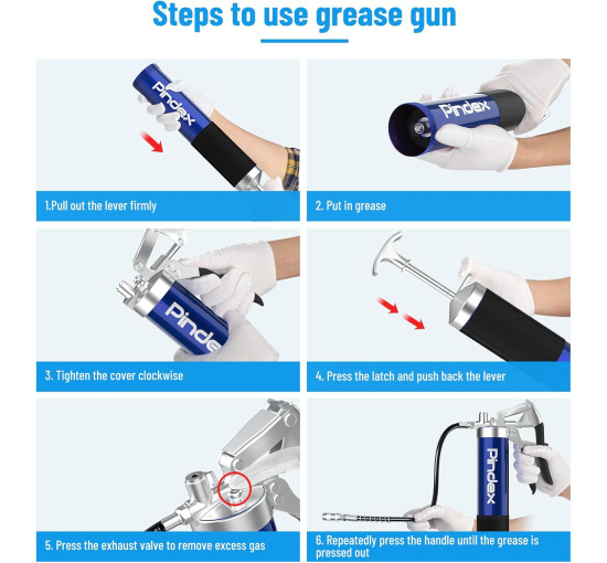 Ручной насос для смазки Pindex с муфтой синий (6030)