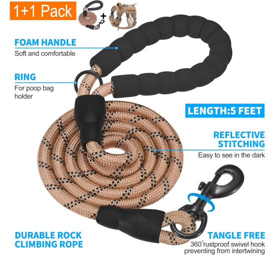 Шлейка для собак Beebiepet размер L  коричневая (6011)