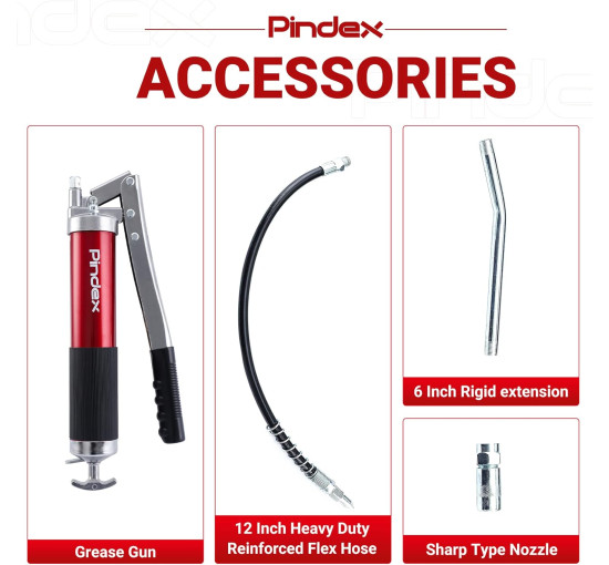 Мастильний шприц Pindex 8000 PSI червоний (6031)