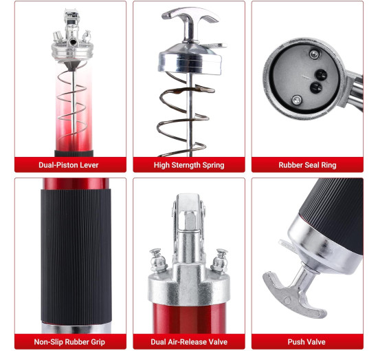 Мастильний шприц Pindex 8000 PSI червоний (6031)