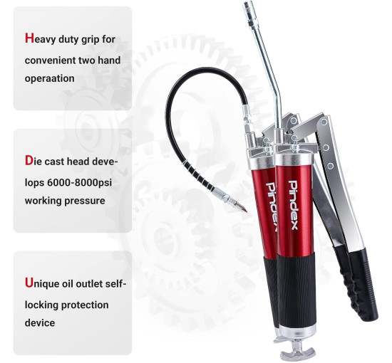 Мастильний шприц Pindex 8000 PSI червоний (6031)