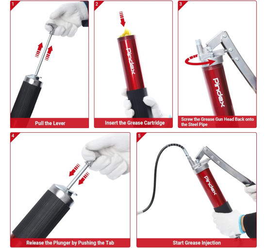 Шприц для змащування Pindex 8000 PSI червоний (6032)