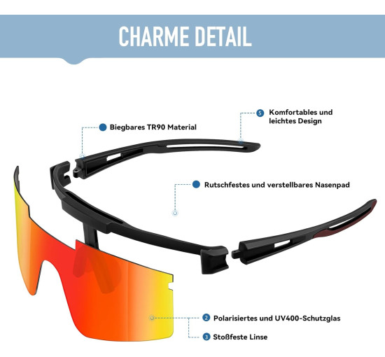 Спортивні окуляри Suoso поляризовані UV400 помаранчевий (6067)