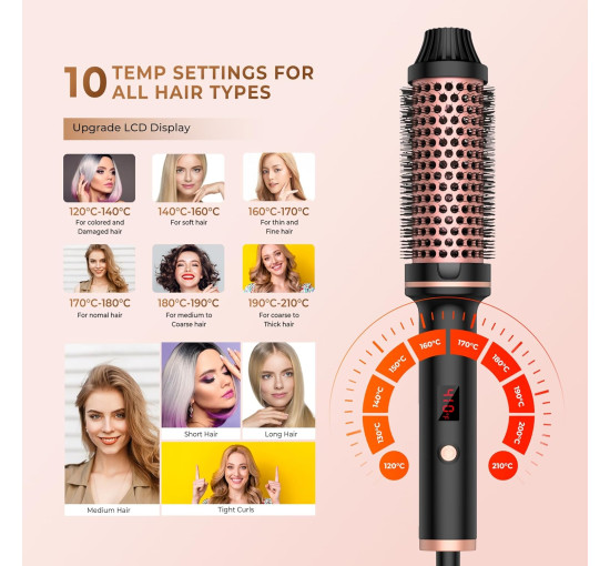 Термощетка-гребешок DOSCHER WT-115 для укладки волос 30 Вт (6077)