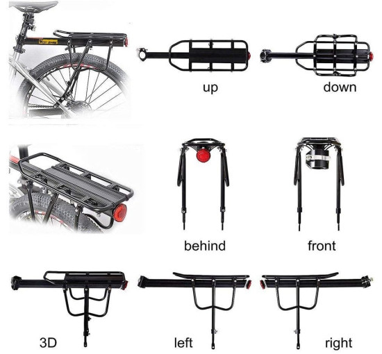 Универсальный задний багажник West Biking для велосипеда черный (6107)