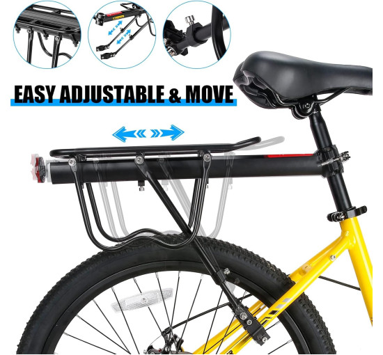 Универсальный задний багажник West Biking для велосипеда черный (6107)