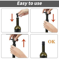 Вакуумний насос для вина з 8 пробками чорний (6029)